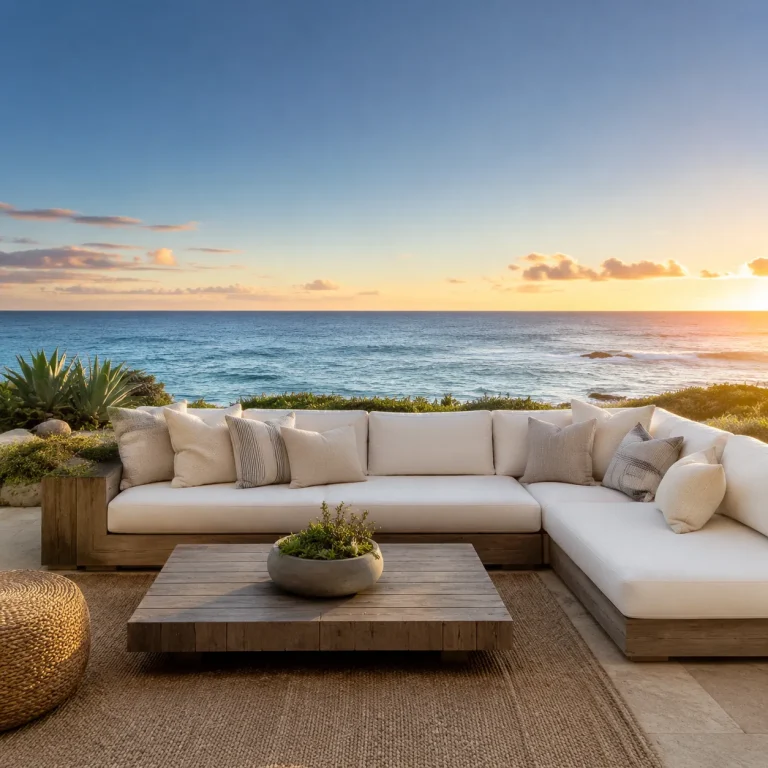 Coastal beach home outdoor sofa
