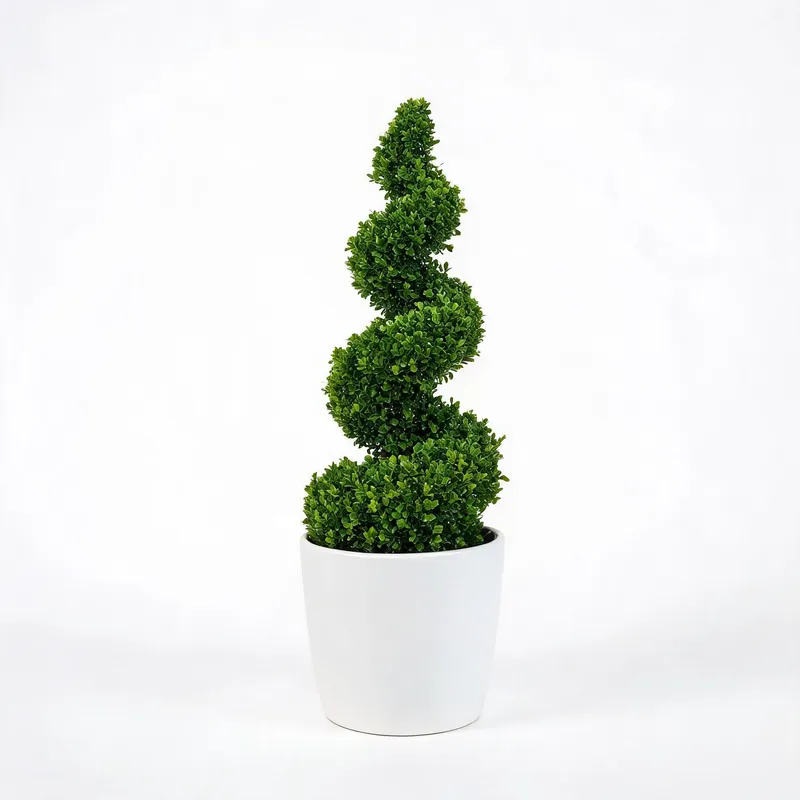 Artificial topiary collection - boxwood balls, spiral and cone shapes