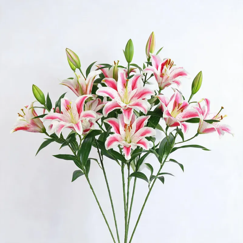 Artificial lily stems - stargazer and Oriental lilies
