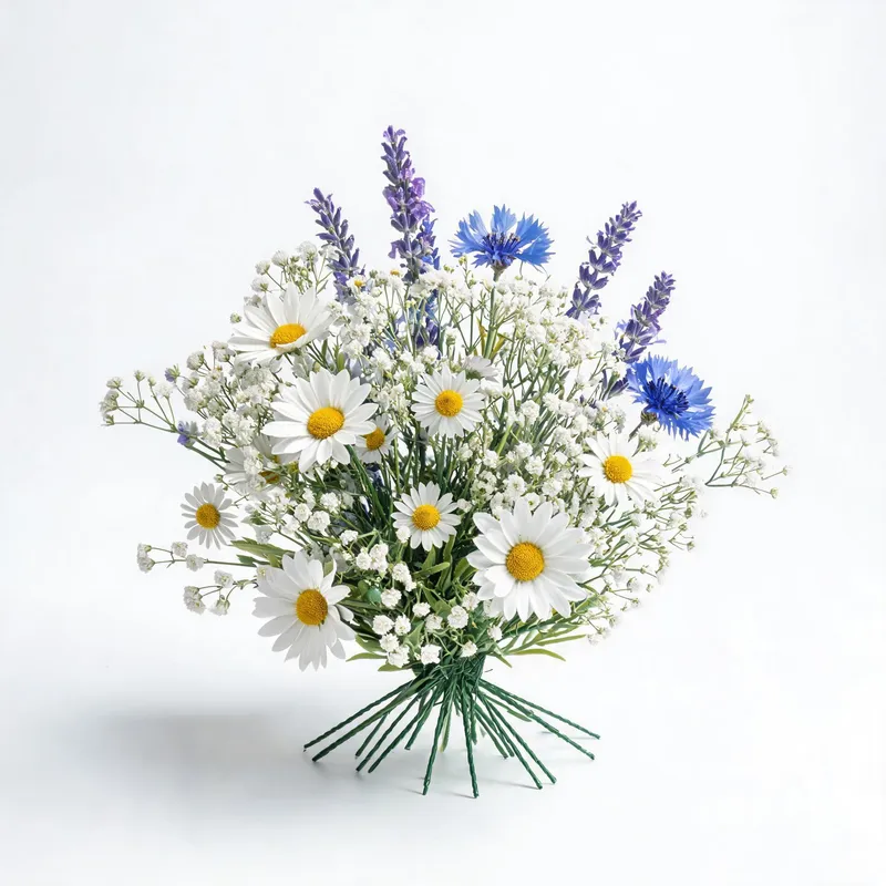 Artificial wildflower stems - daisies, baby's breath, lavender