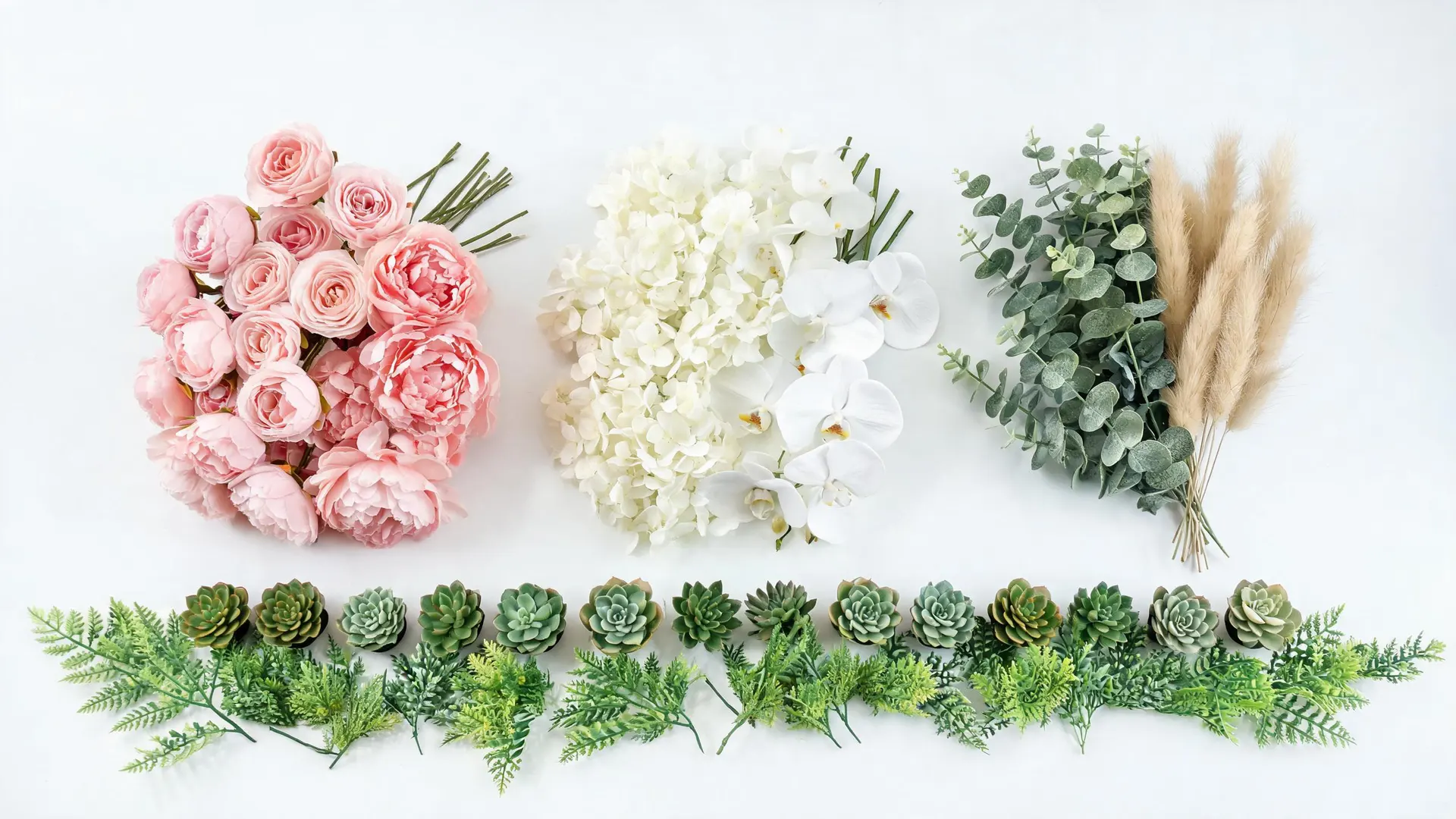 Artificial flower collection showcase