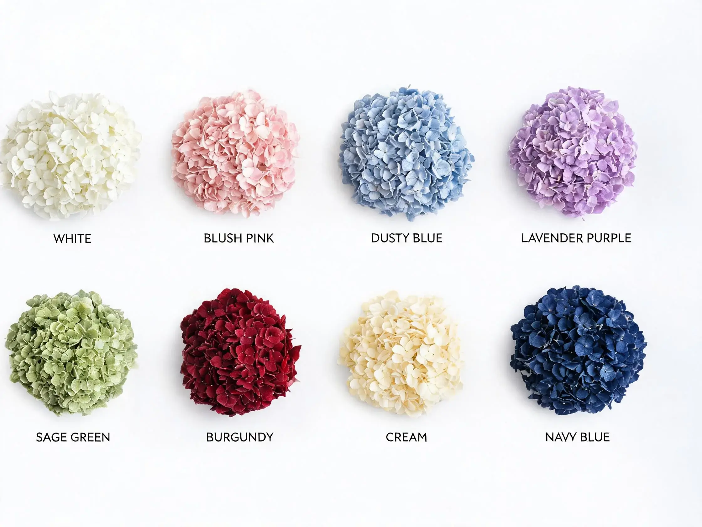 Artificial hydrangea color varieties