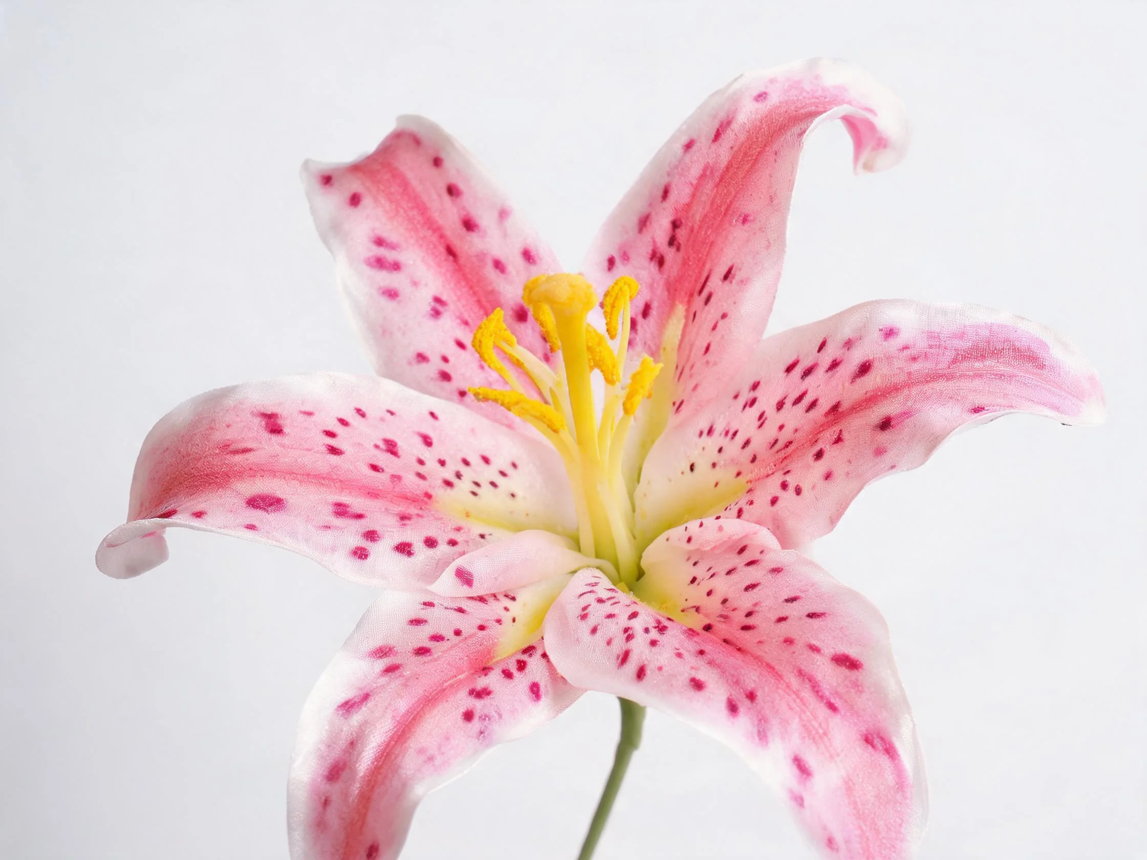 Pink stargazer lily bloom close-up