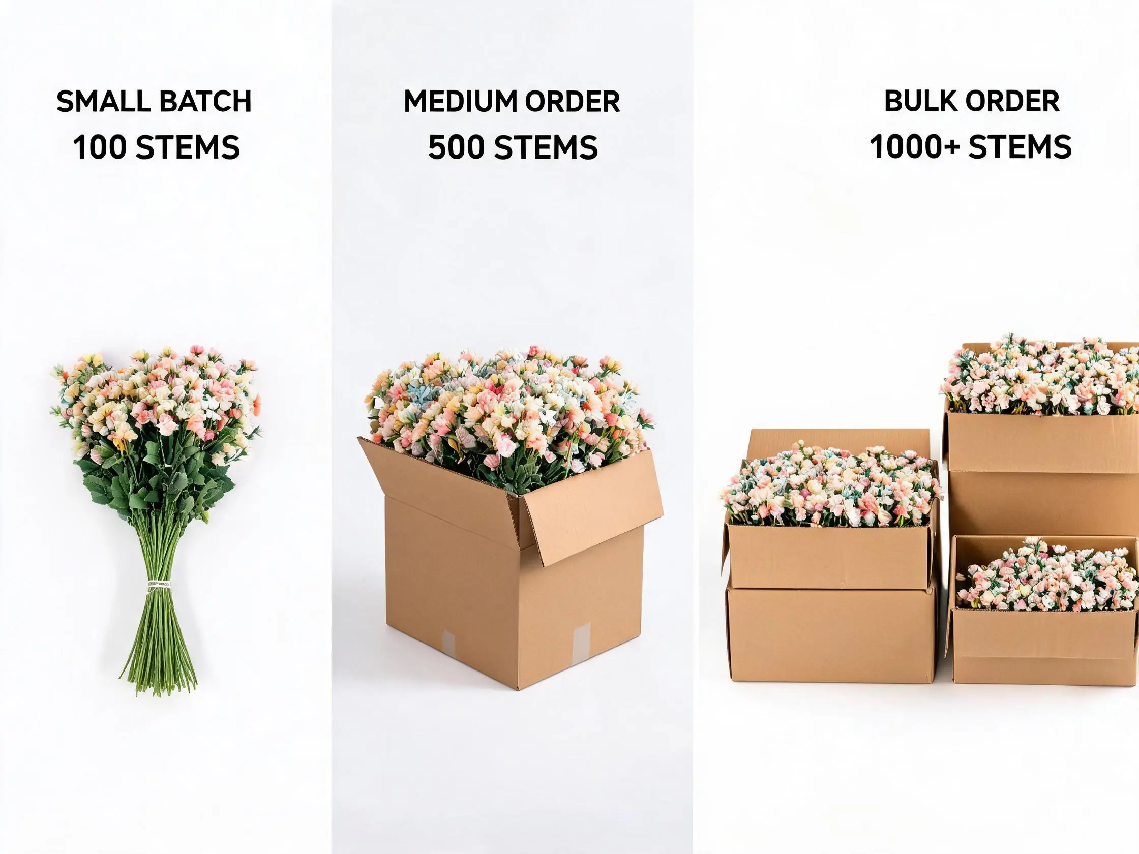 Comparison of different order quantity tiers