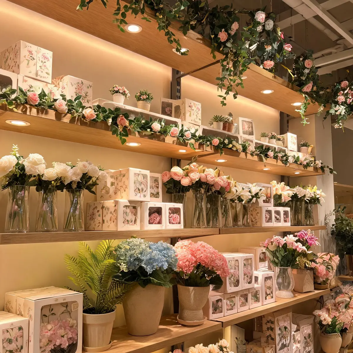 Retail home decor artificial flower product line