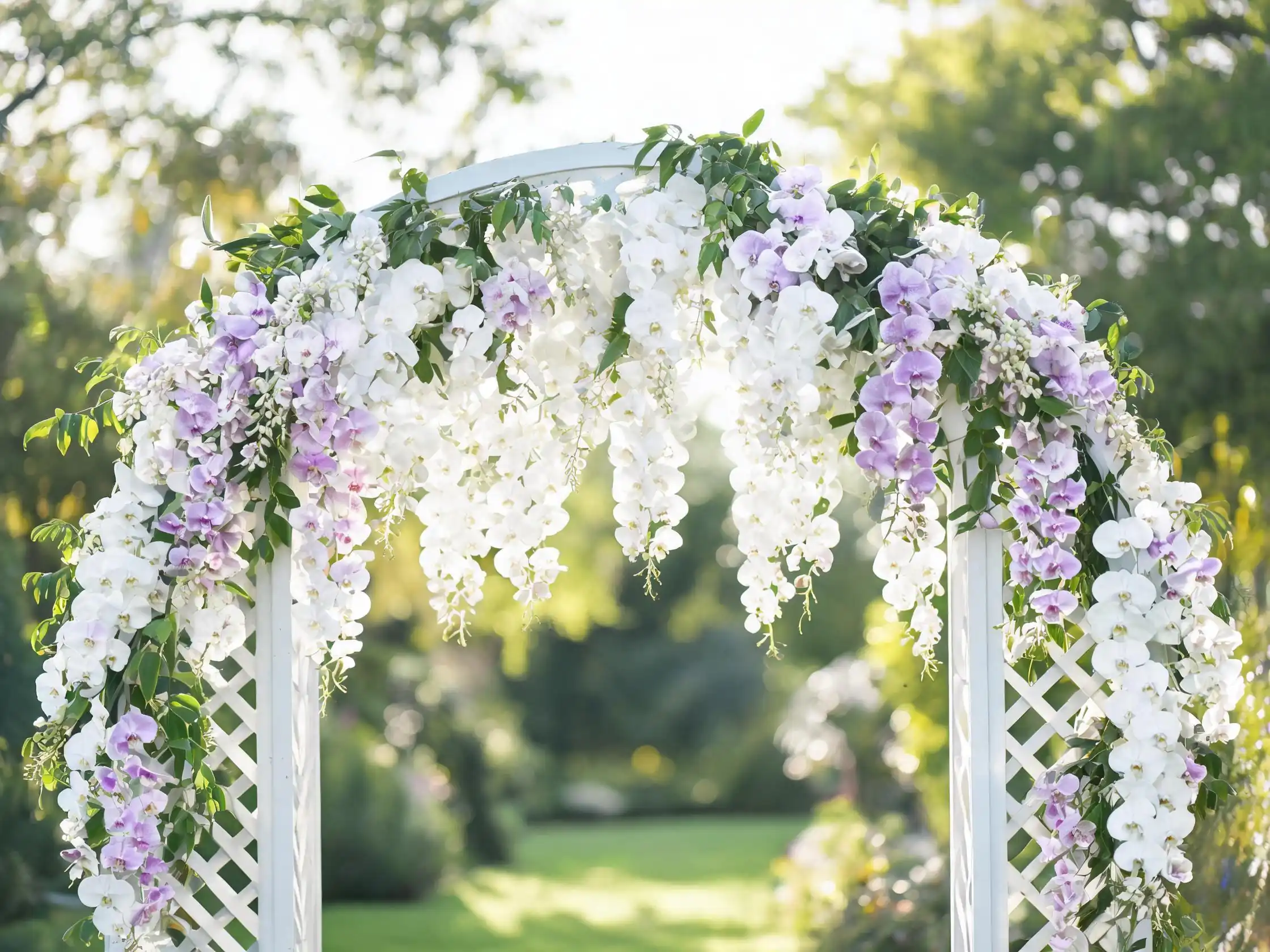Artificial orchid hanging garland