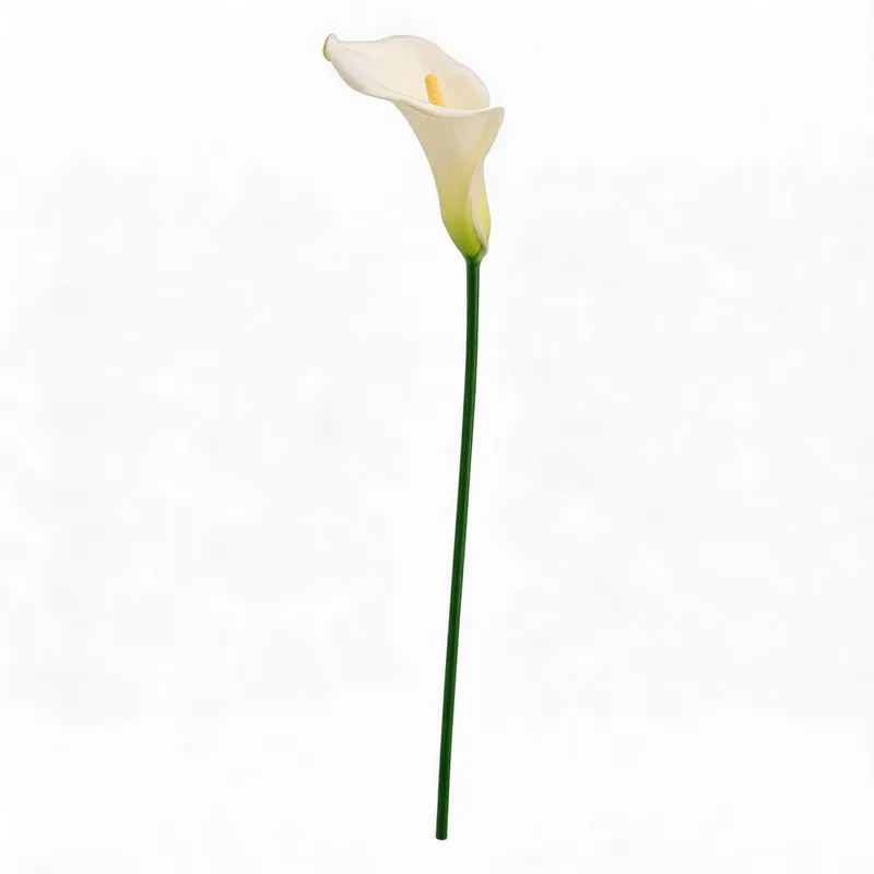 Single artificial white calla lily stem
