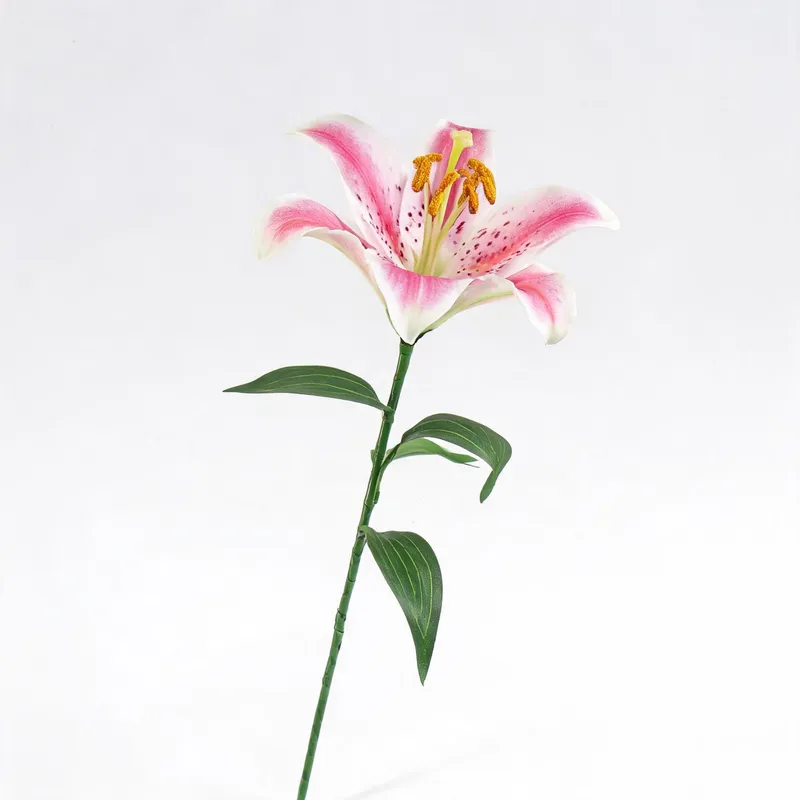 Single artificial stargazer lily stem