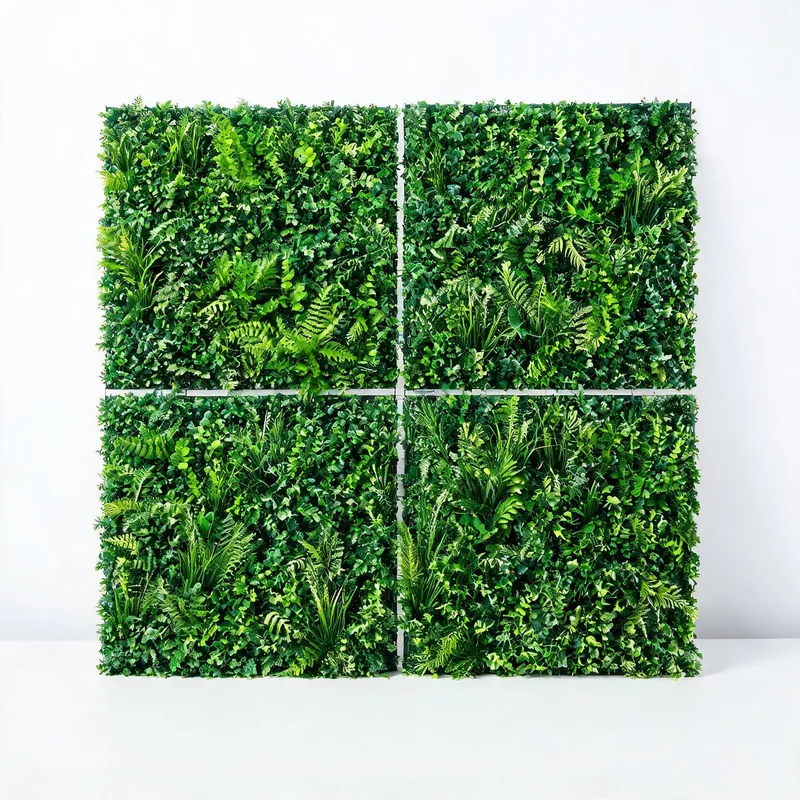 Modular artificial green wall panel set 4 panels 40x40cm